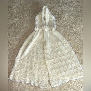 Vintage hooded cape sweater. Made in Great Britain. White. EUC. 90s. 12M.